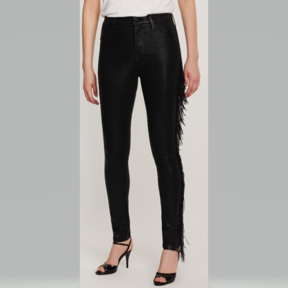 J Brand x Halpern Fringe Stellar Jeans Skinny Black Size 26 NWT - Picture 6 of 12